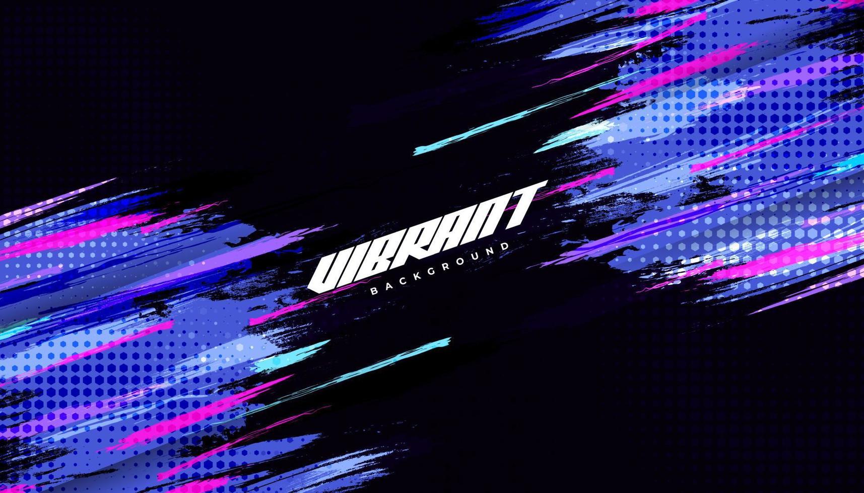 Abstract and Colorful Brush Background with Halftone Effect. Brush Stroke Illustration for Banner, Poster, or Sports Background. Scratch and Texture Elements For Design vector