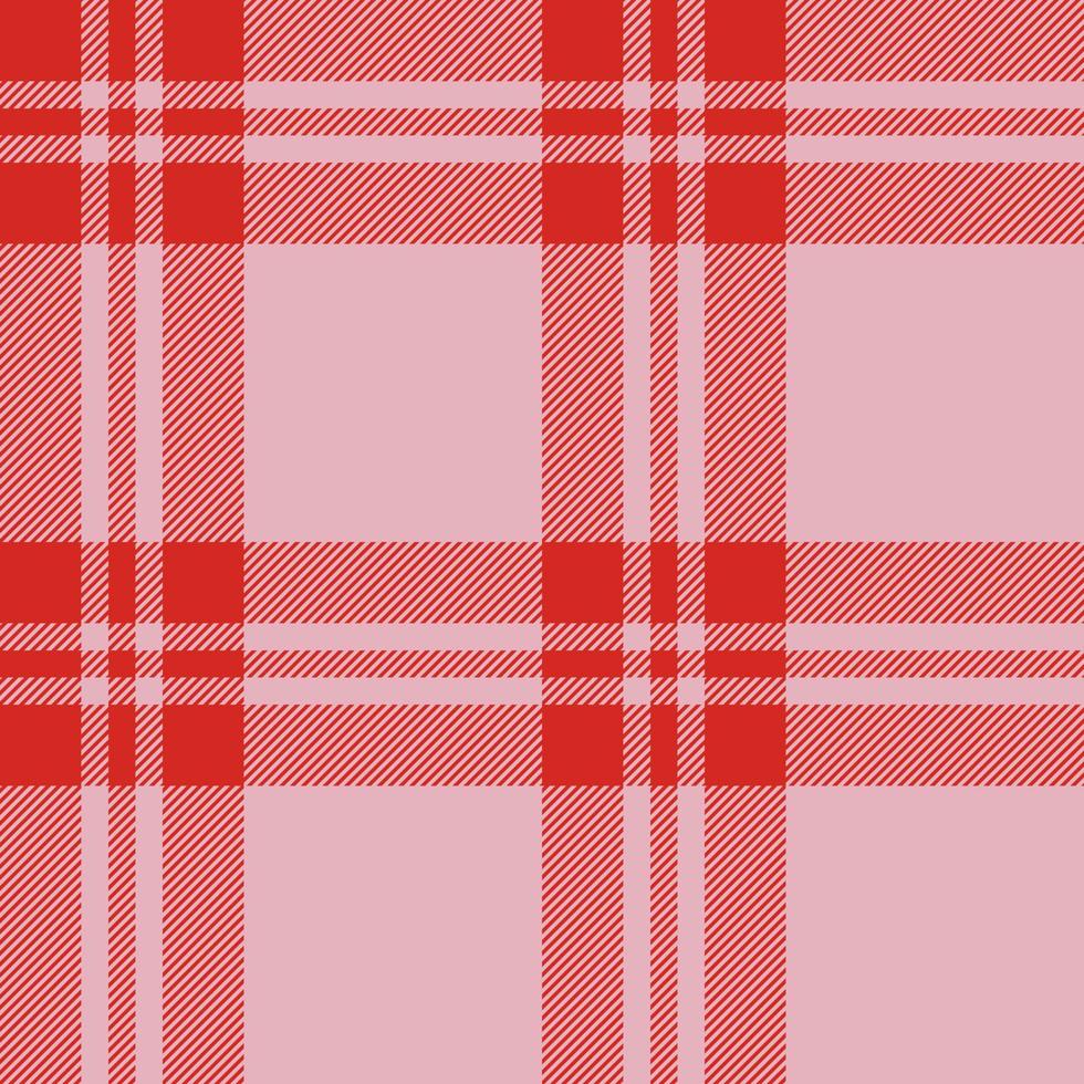 Plaid seamless pattern in red. Check fabric texture. Vector textile print.