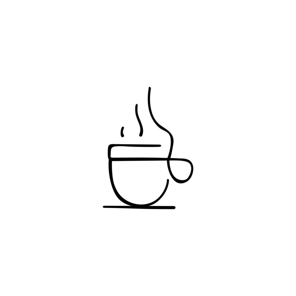 Hot Coffee Line Style Icon Design vector