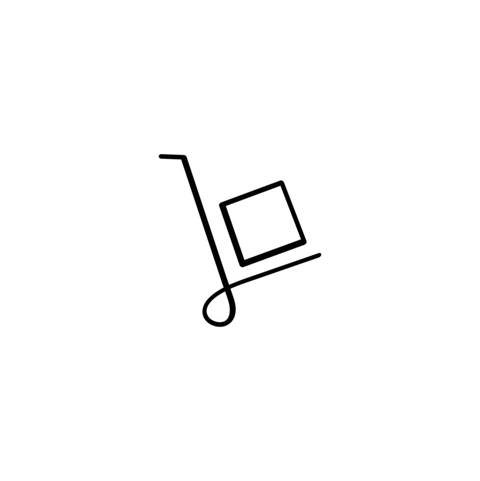 Box Trolley Line Style Icon Design vector