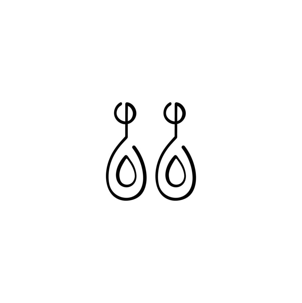 Earrings Line Style Icon Design vector