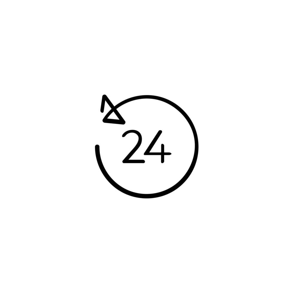 24 Hours Line Style Icon Design vector