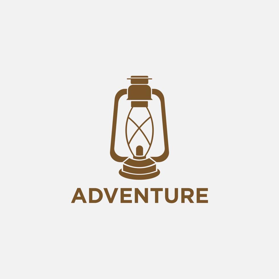 vector de diseño de linterna de queroseno, inspiración del logotipo de aventura, identidad de marca vintage