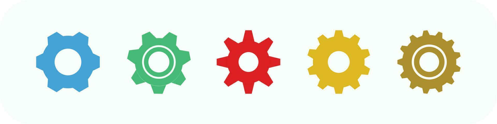 conjunto de iconos de engranajes. conjunto de iconos de signo de ajuste - vector