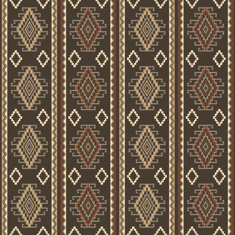 Ethnic southwest geometric stripes pattern. Aztec Kilim geometric stripes seamless pattern background. Aztec geometric vintage color use for fabric, textile, home decoration elements. vector