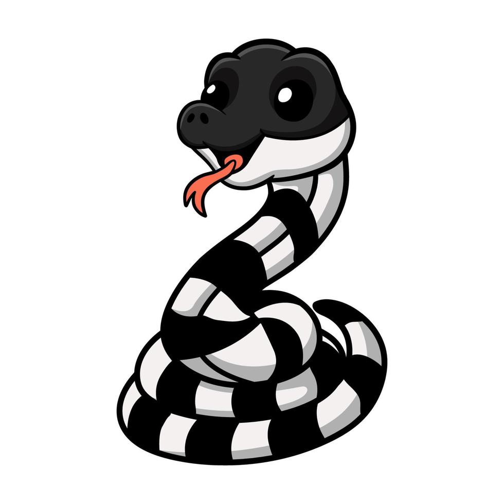 linda caricatura de serpiente krait con bandas vector