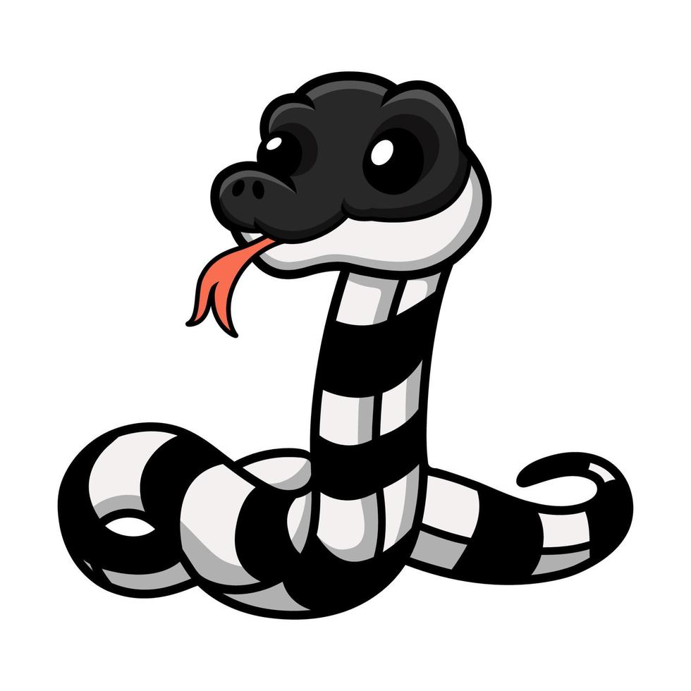 Cute banded krait snake cartoon vector