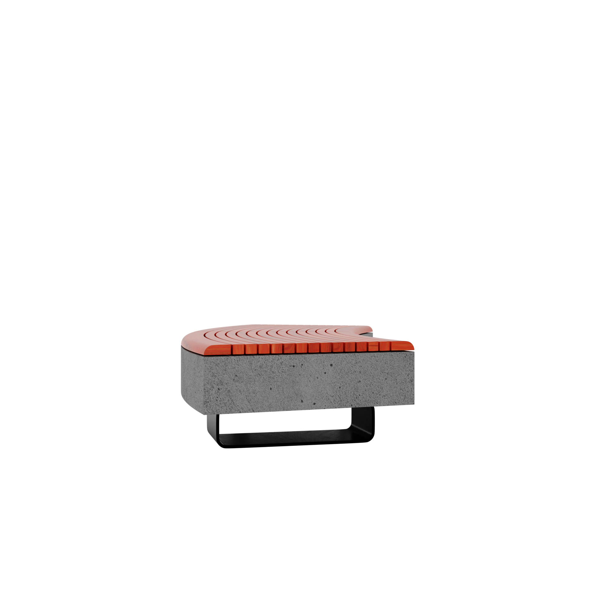 Concrete and wood bench flat seating 17372756 PNG