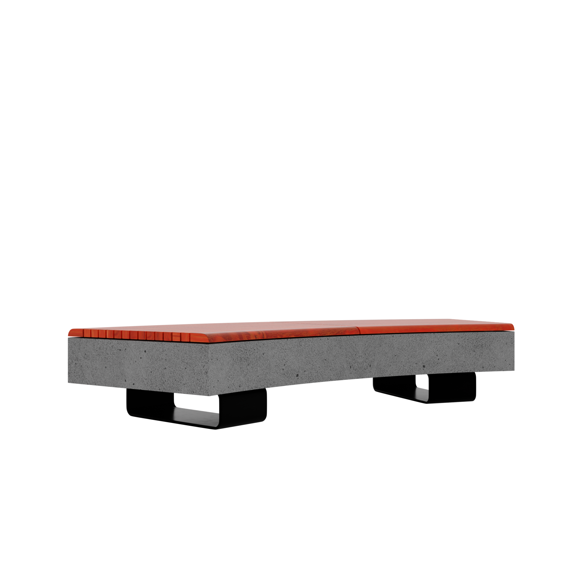 Concrete and wood bench flat seating 17372758 PNG