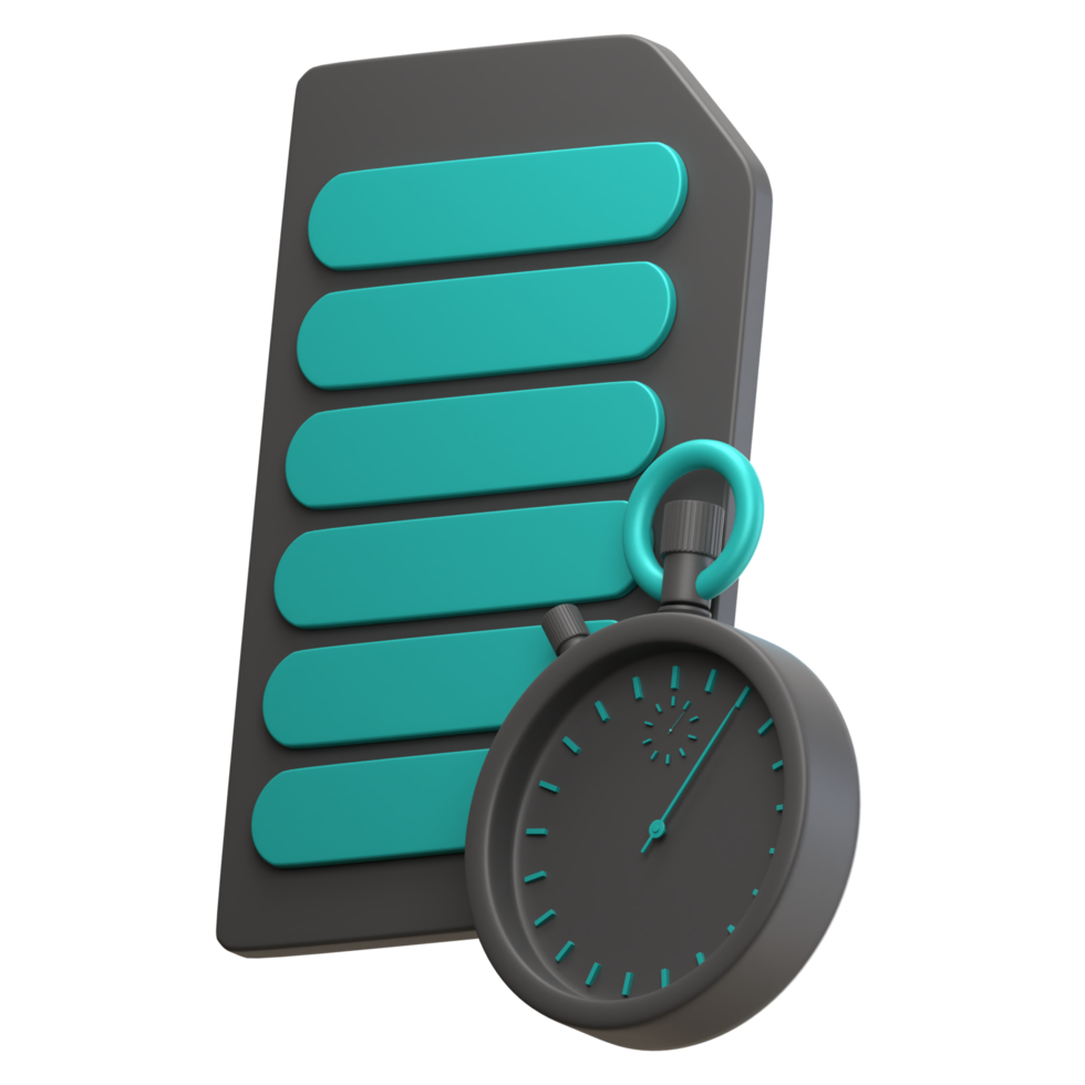 3d note stopwatch png