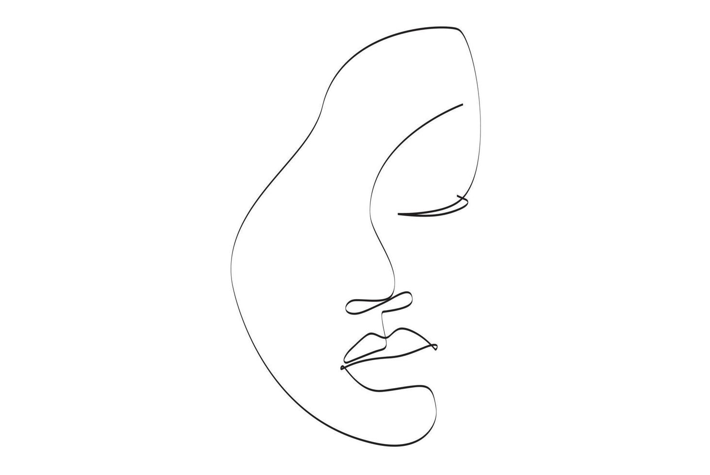 dibujo de línea continua de cara de mujer linda. retratos de mujer de minimalismo abstracto. se puede utilizar para logotipo o icono vector