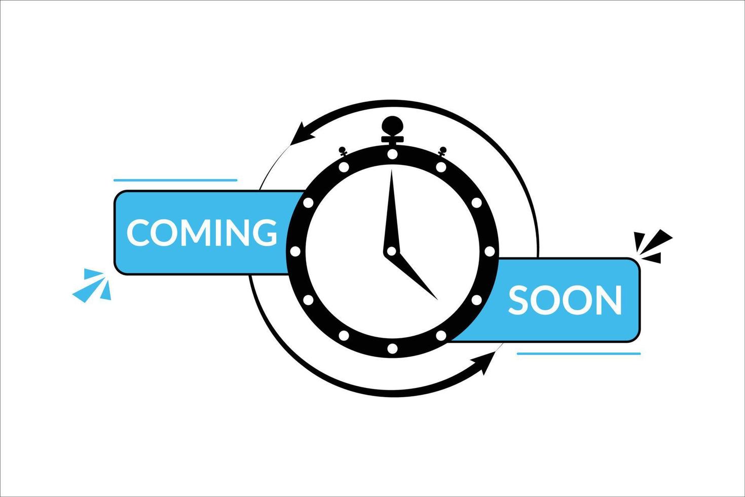 Coming soon vector design with clock.