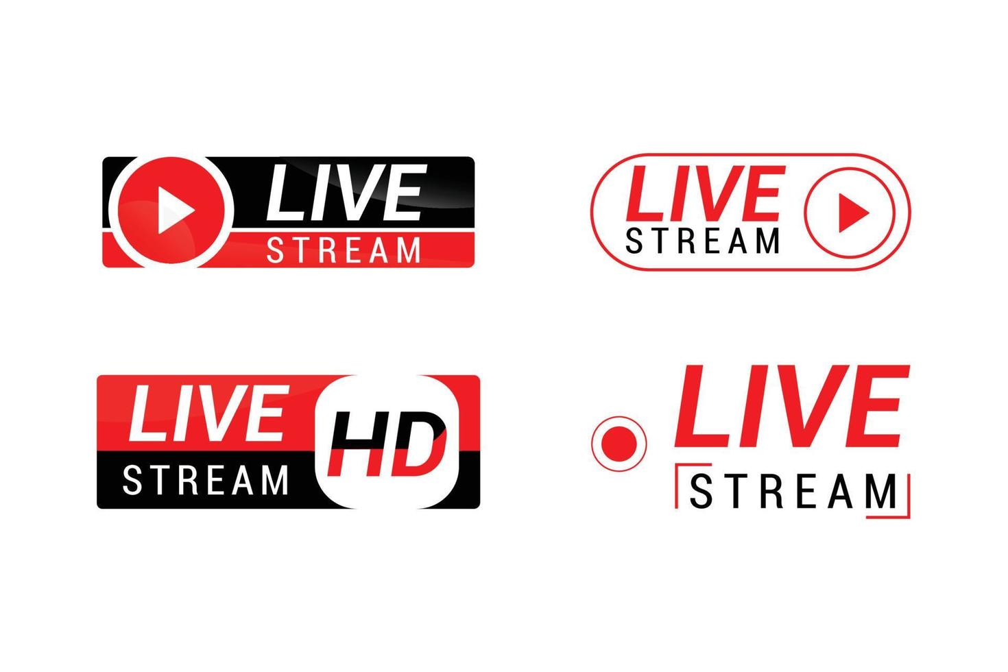 Live Stream vector Icon Set design.