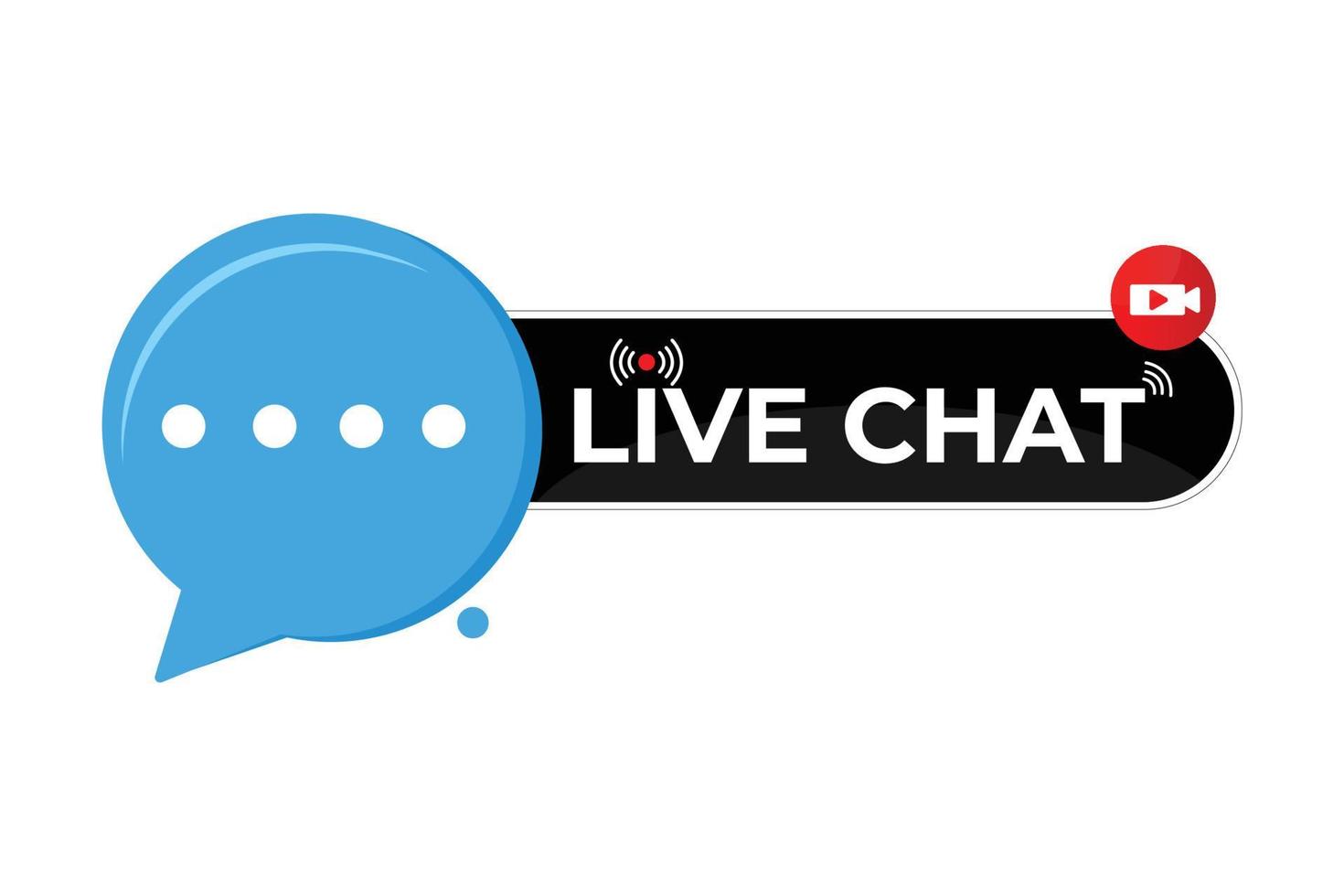 Live chat button with chat messenger icon design vector