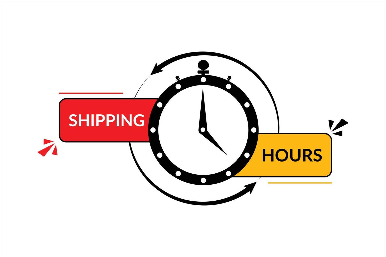 Shipping Hours Vector design with clock.