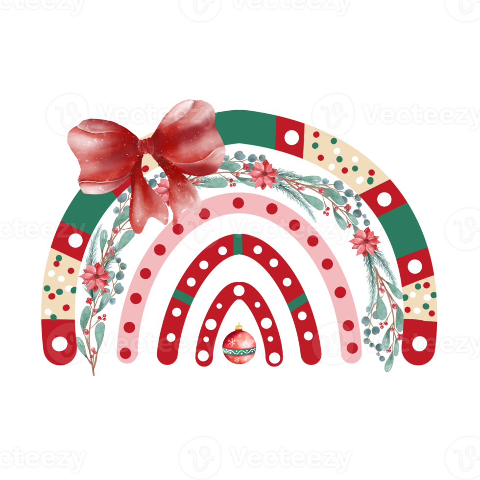 Rainbow Christmas Watercolor png