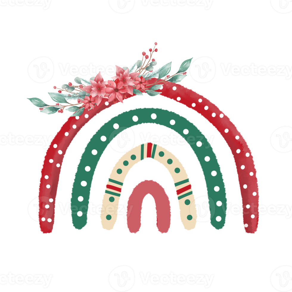Rainbow Christmas Watercolor png