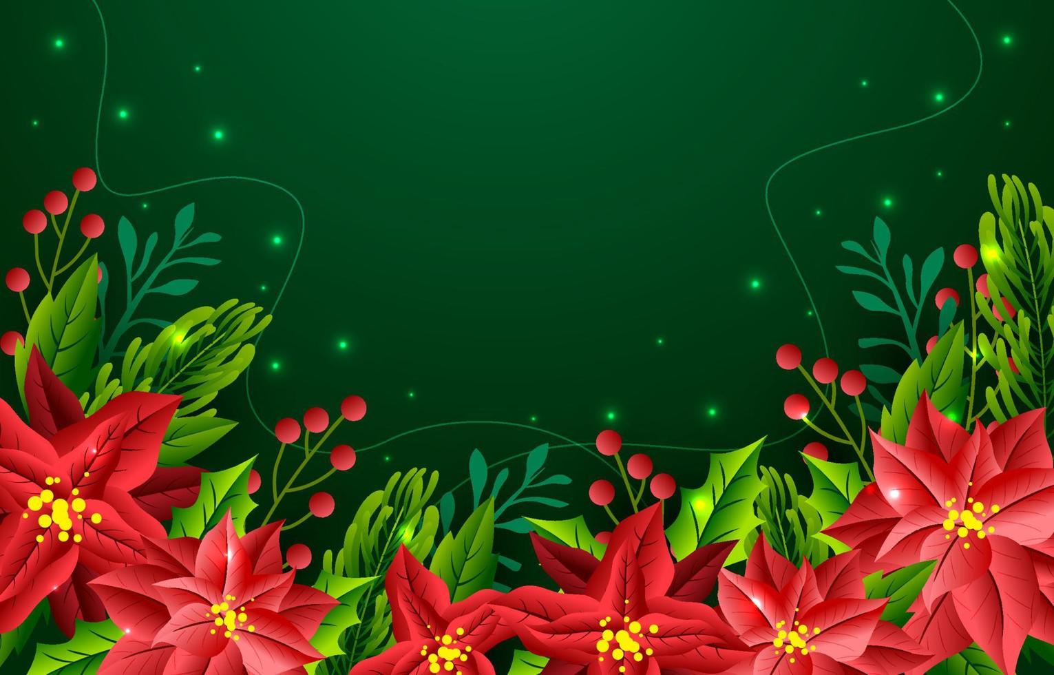 Poinsettias Floral Background vector