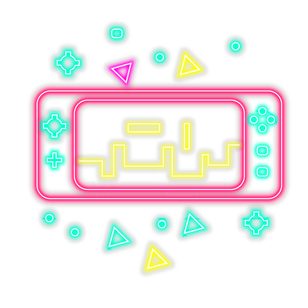 video game neon style  graphic resources brick wall png