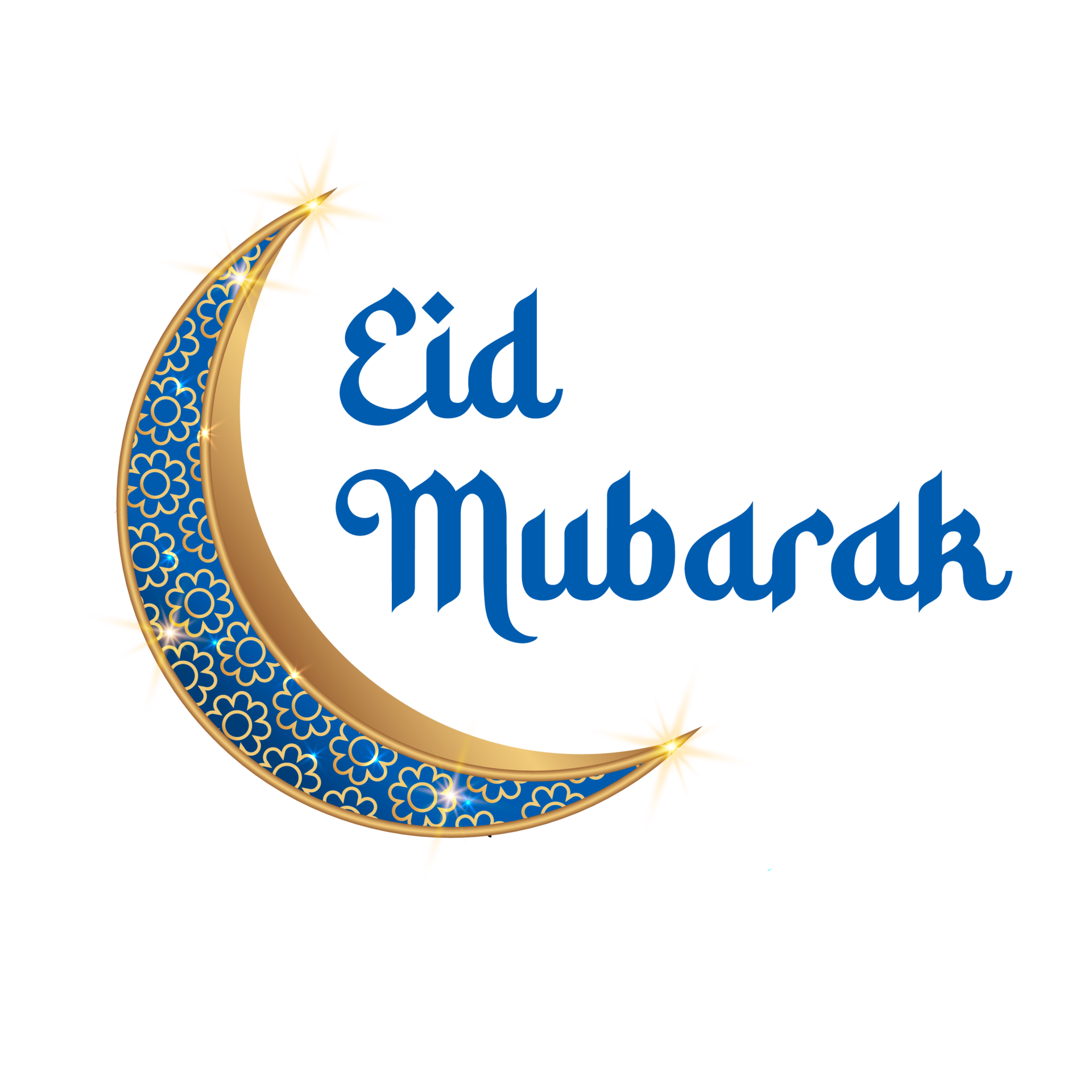 Eid Mubarak Typography With Mosque And Lantern 17373114 Png