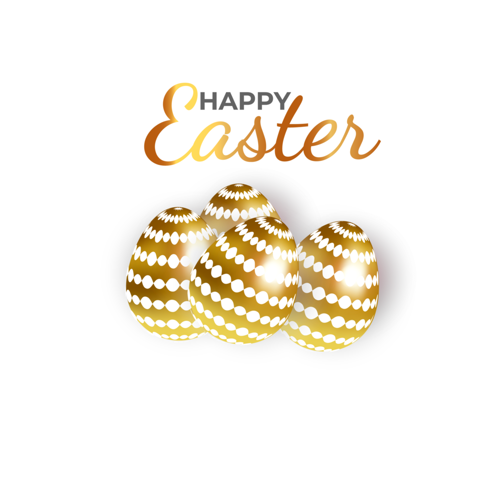 happy easter element for design.eggs in green grass with white flowers isolated png