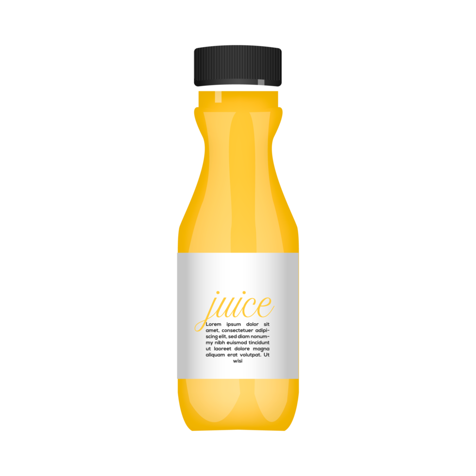 Clear Glass Bottle with Orange Juice Mockup - Free Download Images