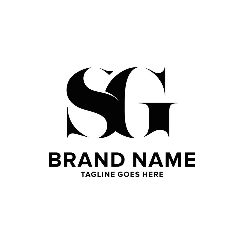 Abstract SG letters initials monogram logo design, icon, minimalist, simple, elegant vector