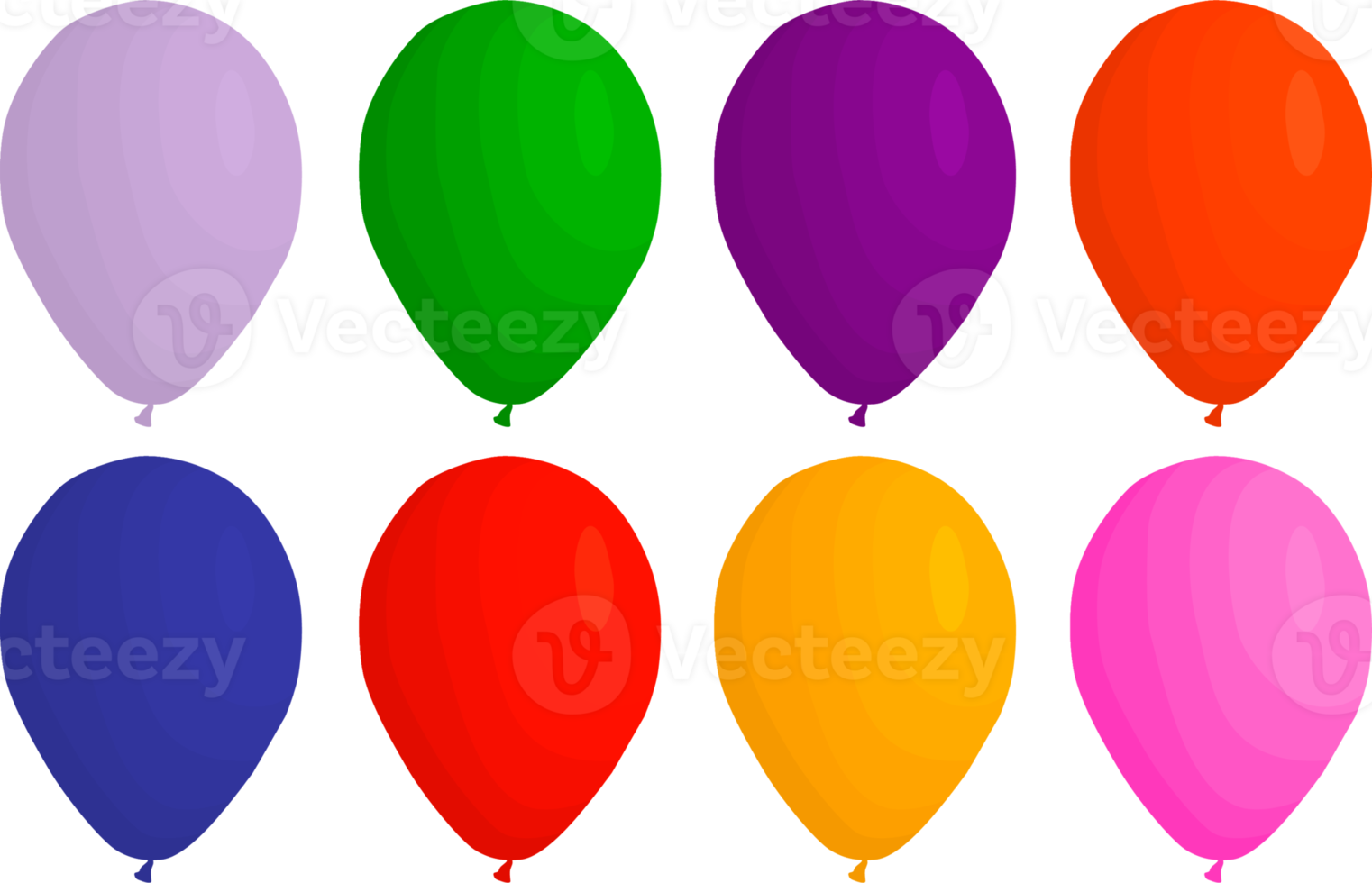 großer Satz verschiedene Arten aufblasbarer Gummiballons png