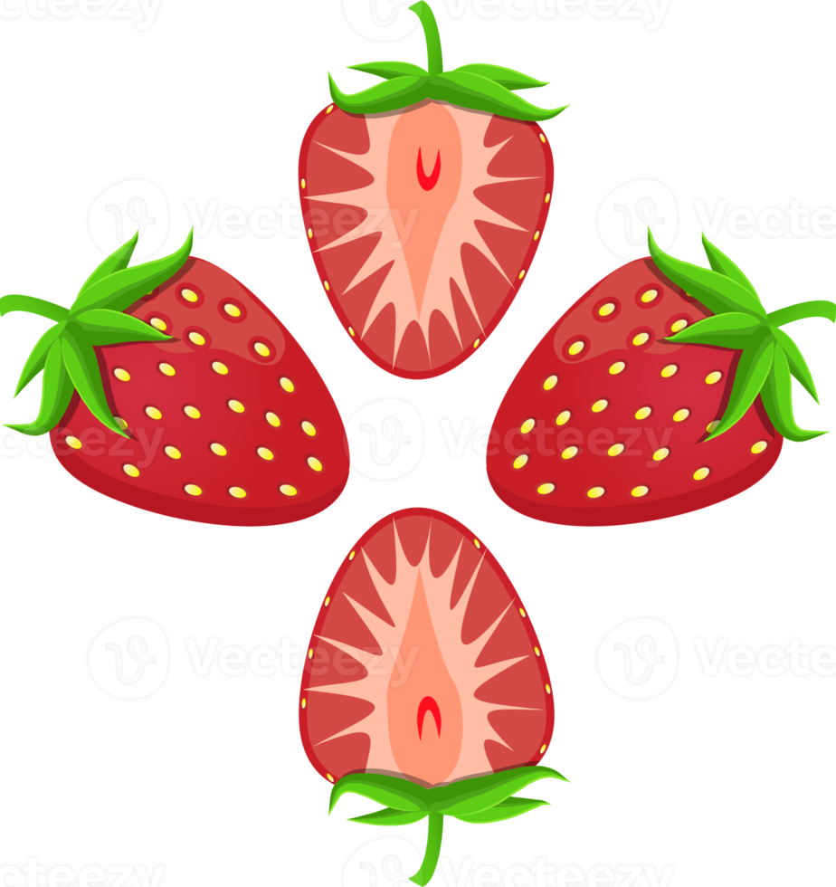 Sweet juicy tasty natural eco product strawberry png