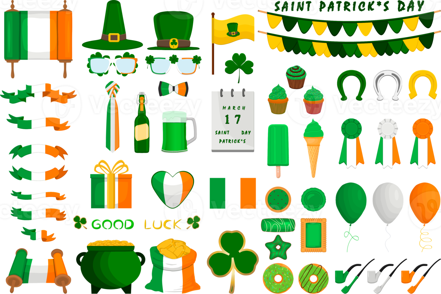 grand ensemble vacances irlandaises jour de la saint patrick png