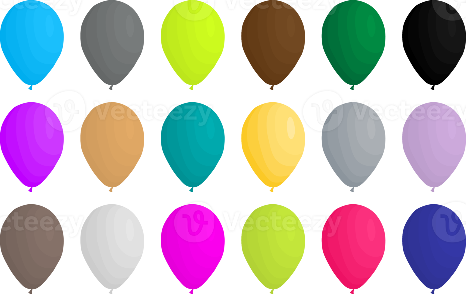 groot reeks verschillend types opblaasbaar rubber ballonnen png