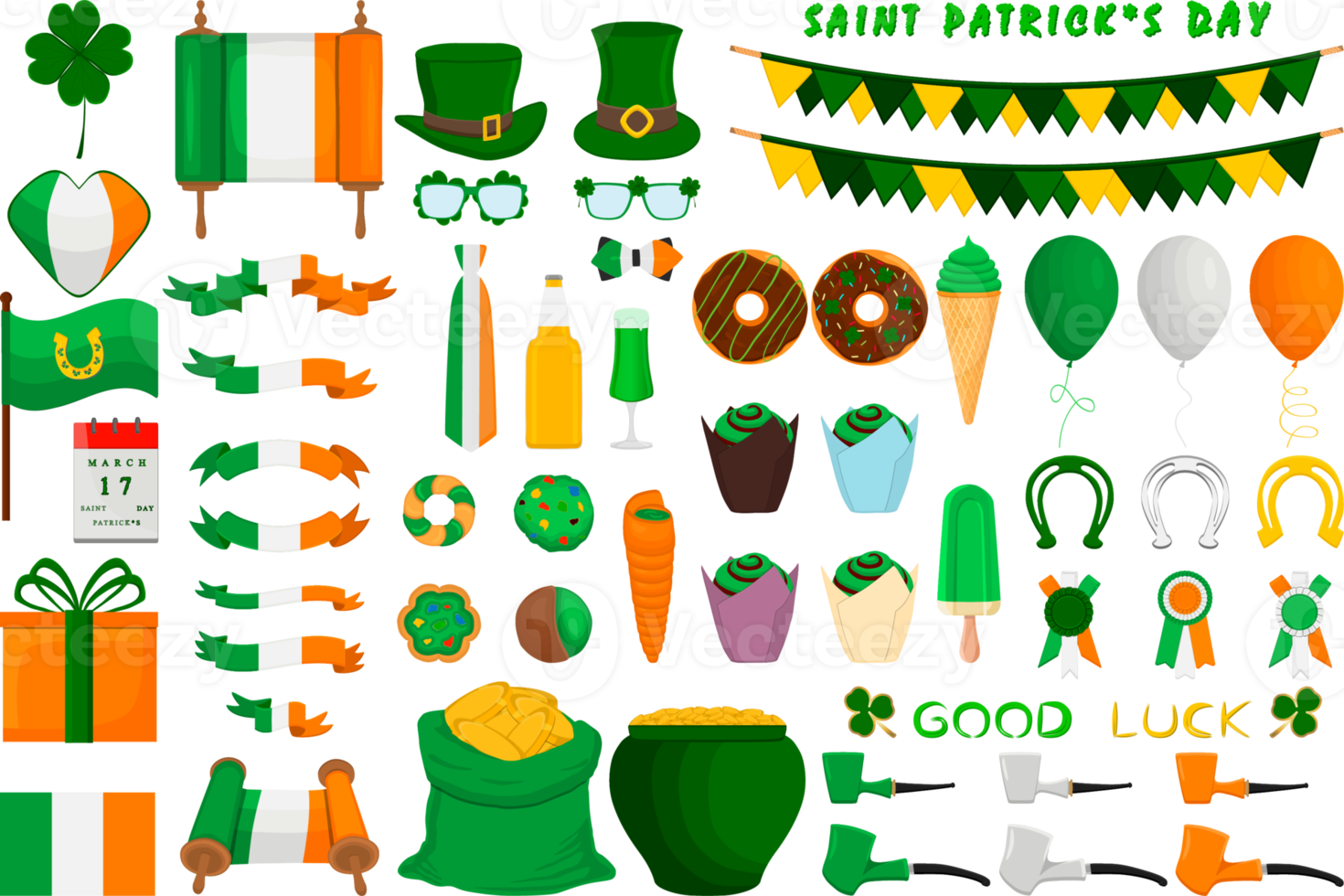 gran conjunto de vacaciones irlandesas día de san patricio png