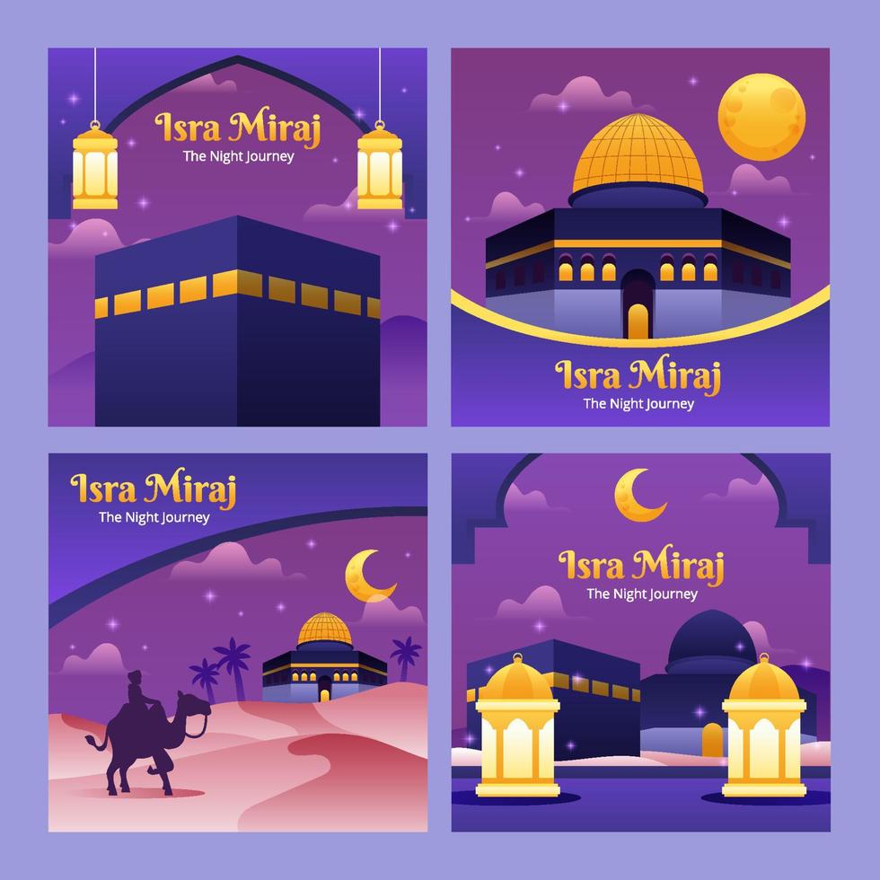 Isra Miraj Social Media Posts vector