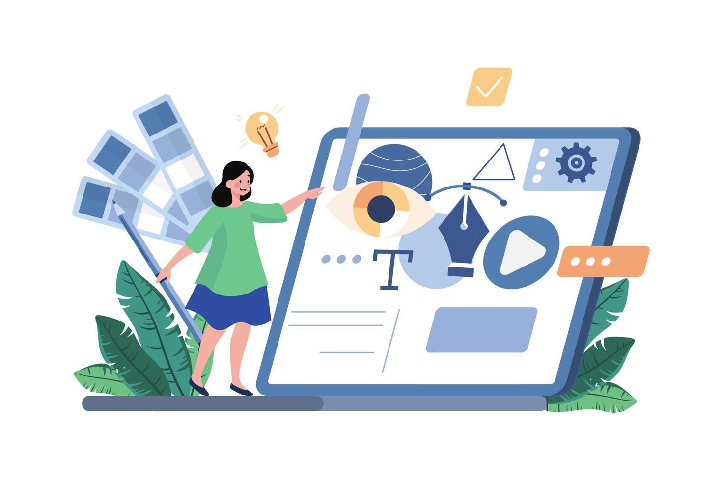 Visual Designer Illustration concept on white background vector