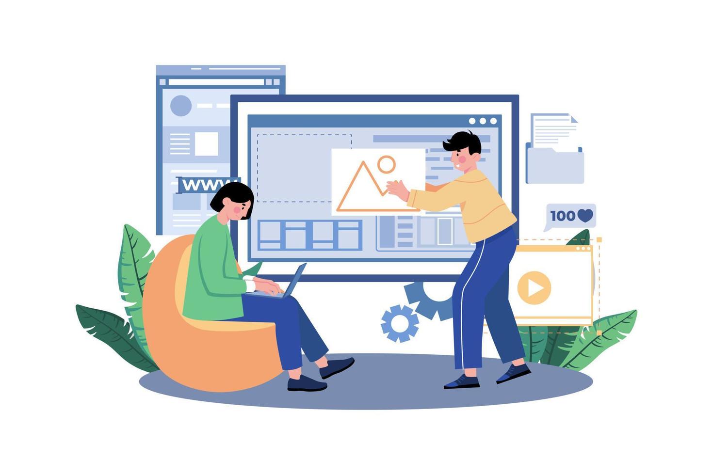 UI UX Designer Illustration concept on white background vector