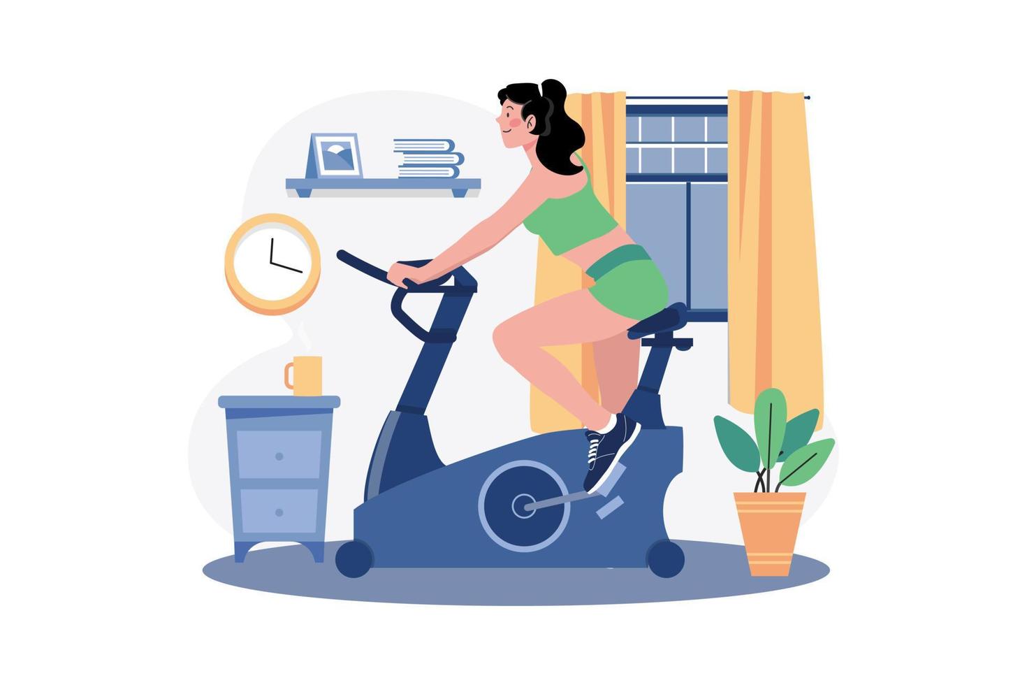 Stationary Bicycle And Indoor Cycling vector