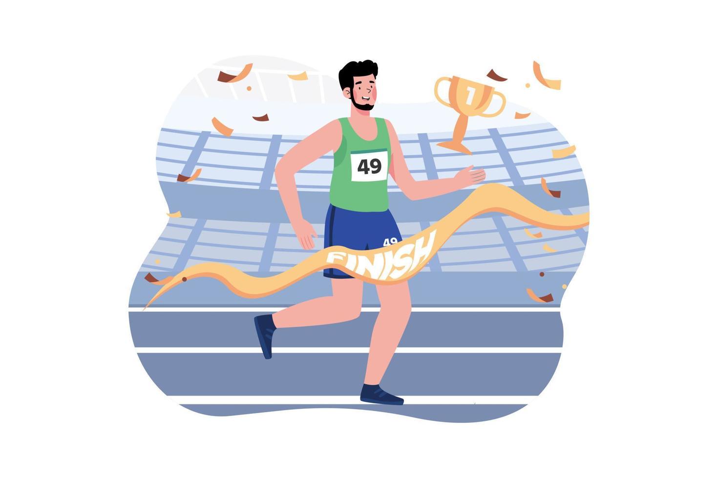 Bearded Dude Running Fast On The Stadium vector