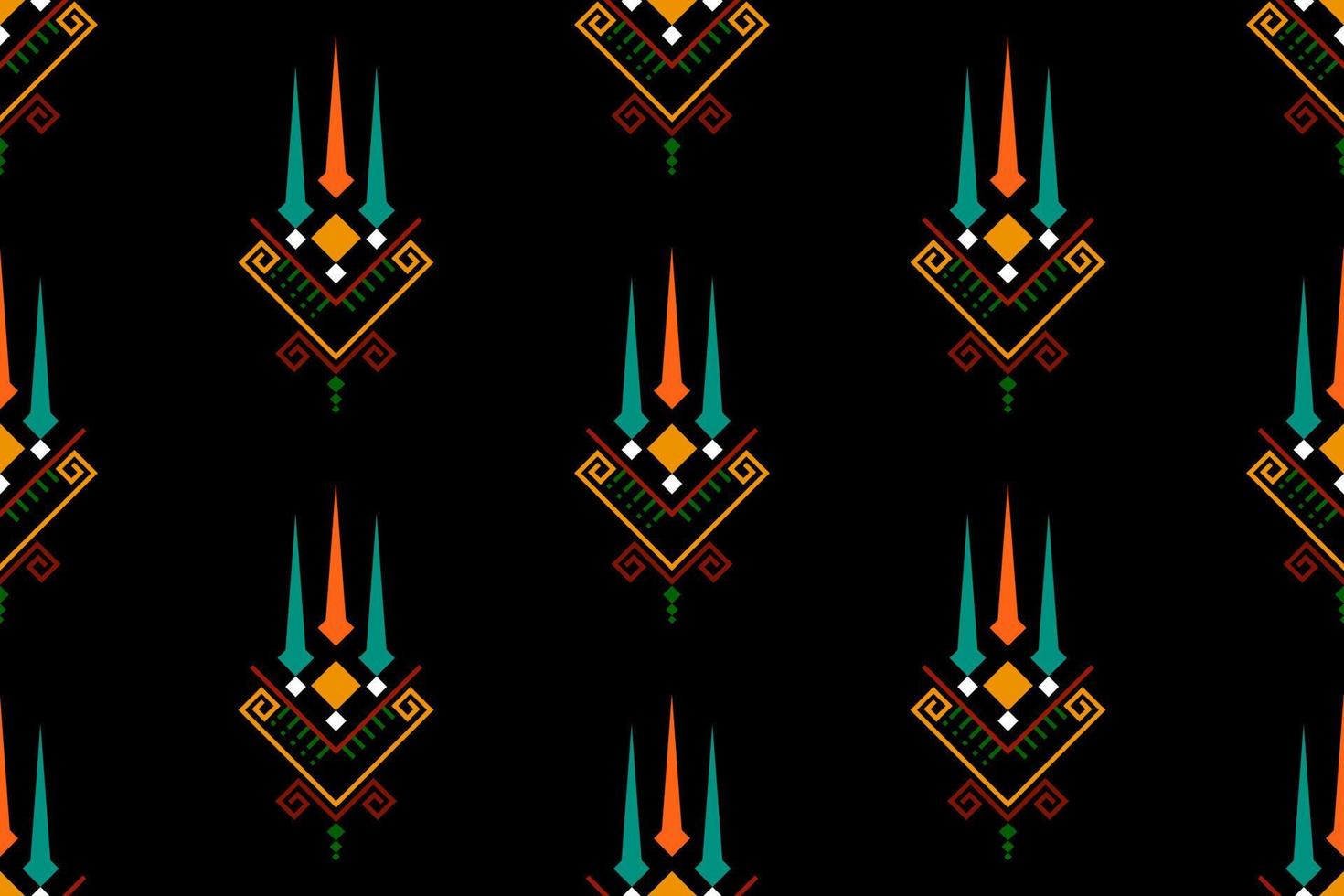 Geometric ethnic oriental seamless pattern traditional Design for background, carpet, wallpaper, clothing, wrapping, batik, fabric, Vector, illustration, embroidery style. vector