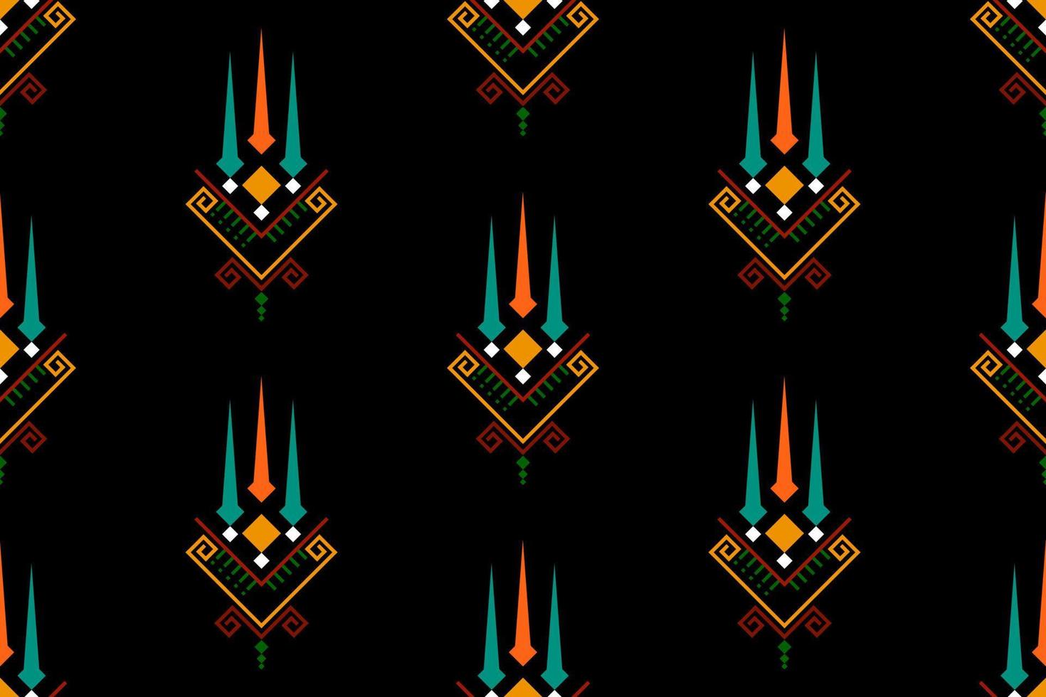 Geometric ethnic oriental seamless pattern traditional Design for background, carpet, wallpaper, clothing, wrapping, batik, fabric, Vector, illustration, embroidery style. vector