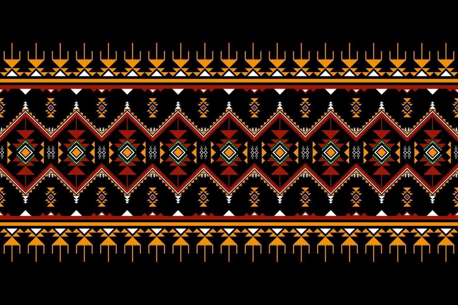 Diseño tradicional geométrico étnico oriental sin costuras para fondo, alfombra, papel pintado, ropa, envoltura, batik, tela, vector, ilustración, estilo bordado. vector