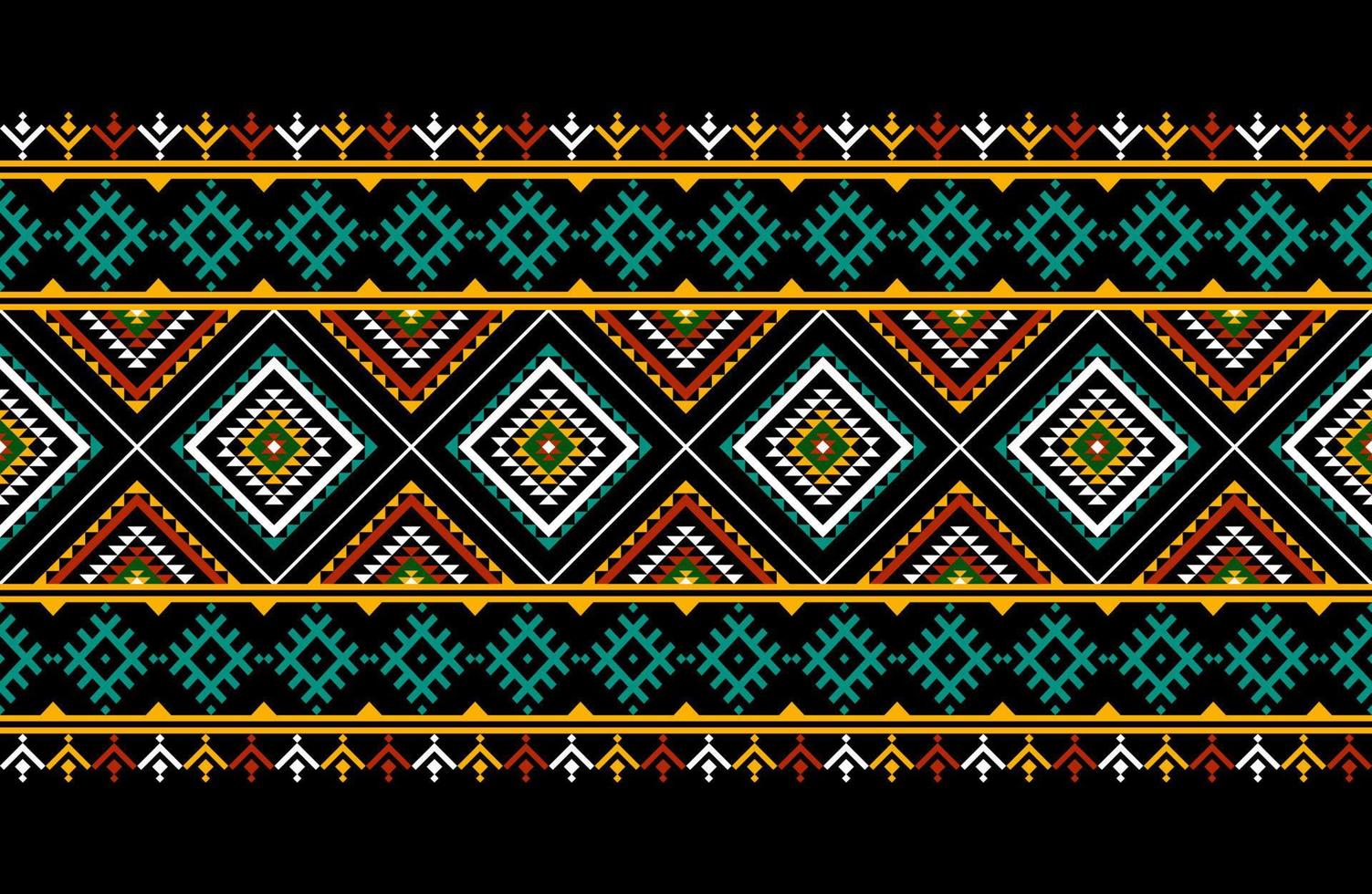 Geometric ethnic oriental seamless pattern traditional Design for background, carpet, wallpaper, clothing, wrapping, batik, fabric, Vector, illustration, embroidery style. vector