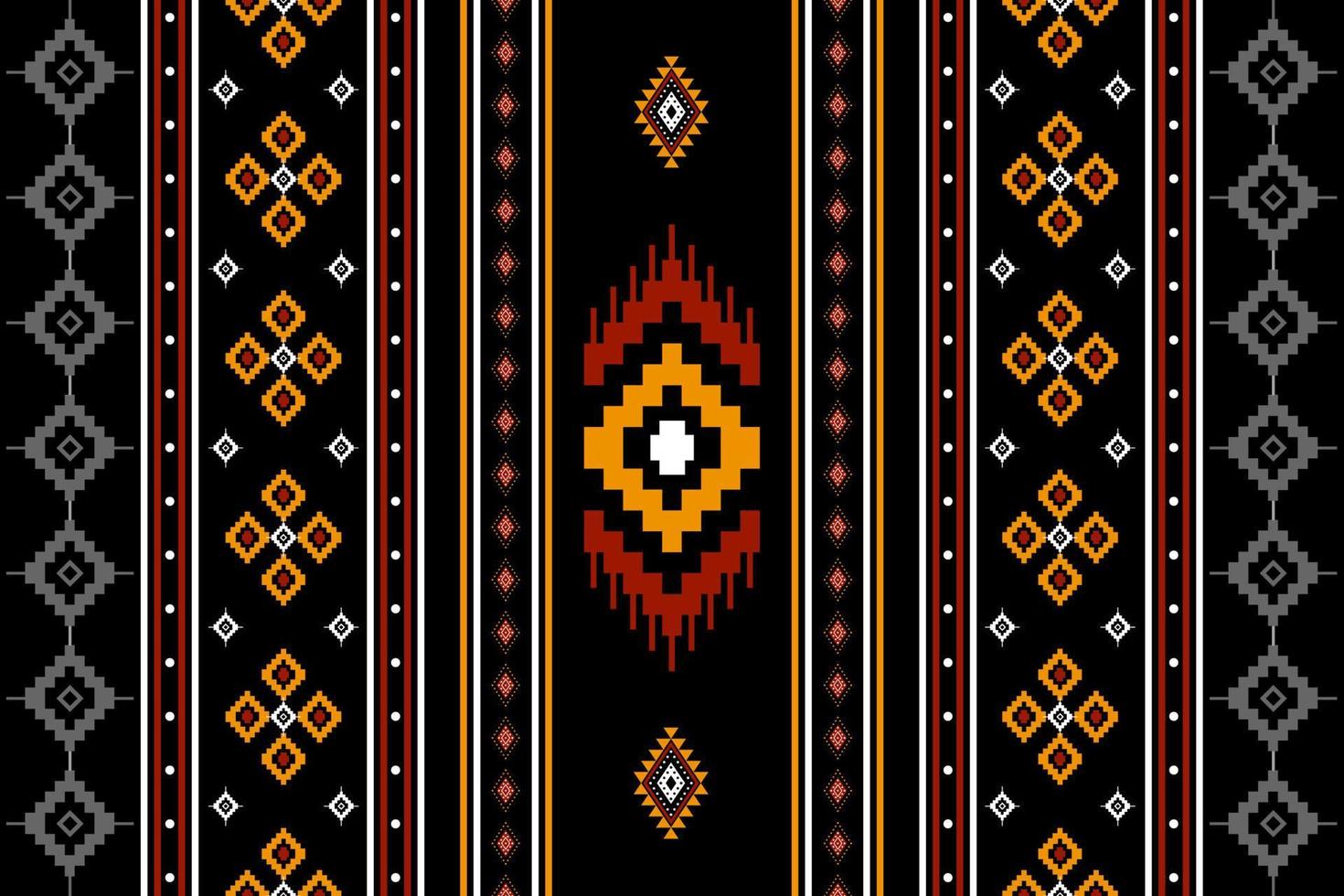 Geometric ethnic oriental seamless pattern traditional Design for background, carpet, wallpaper, clothing, wrapping, batik, fabric, Vector, illustration, embroidery style. vector