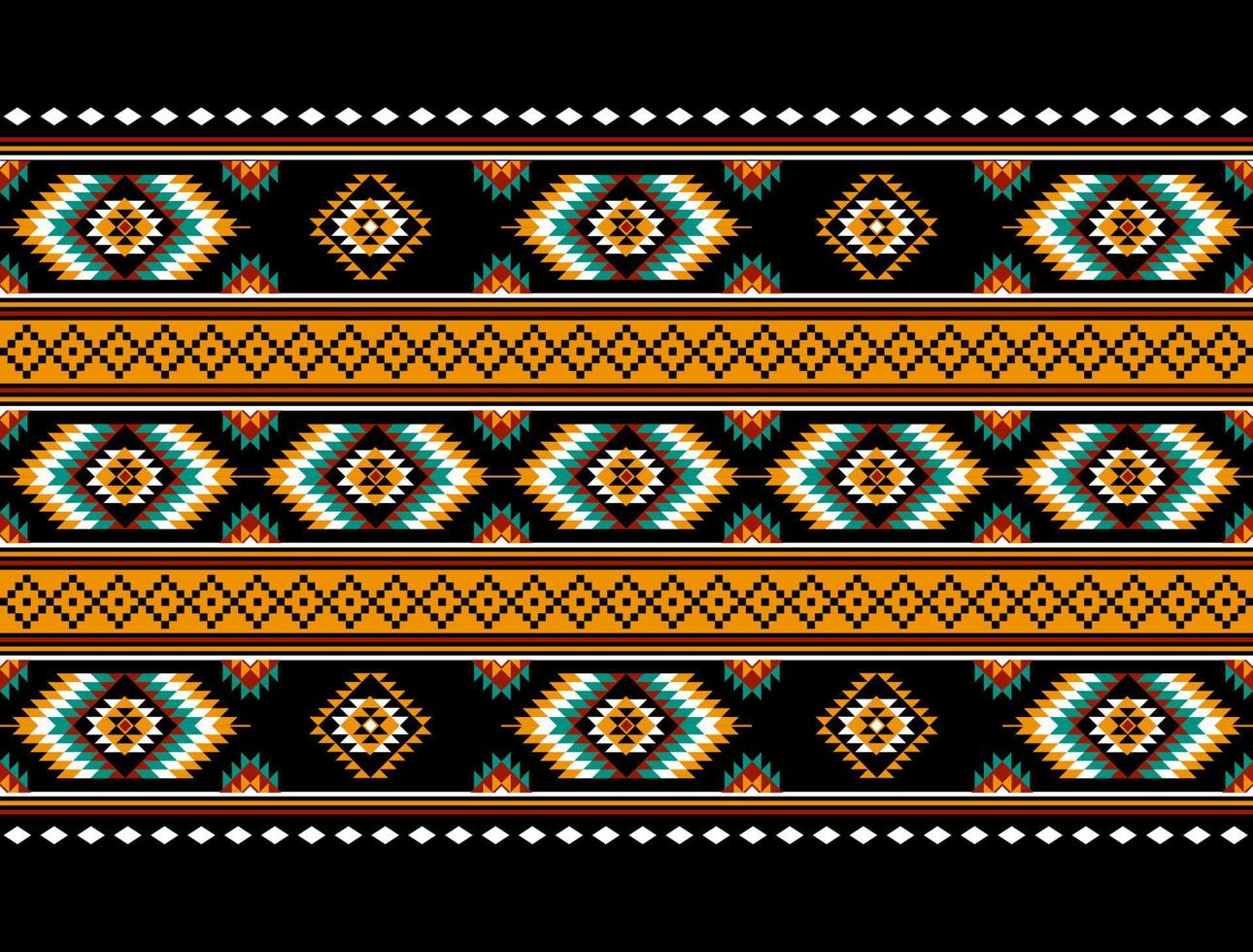 Geometric ethnic oriental seamless pattern traditional Design for background, carpet, wallpaper, clothing, wrapping, batik, fabric, Vector, illustration, embroidery style. vector