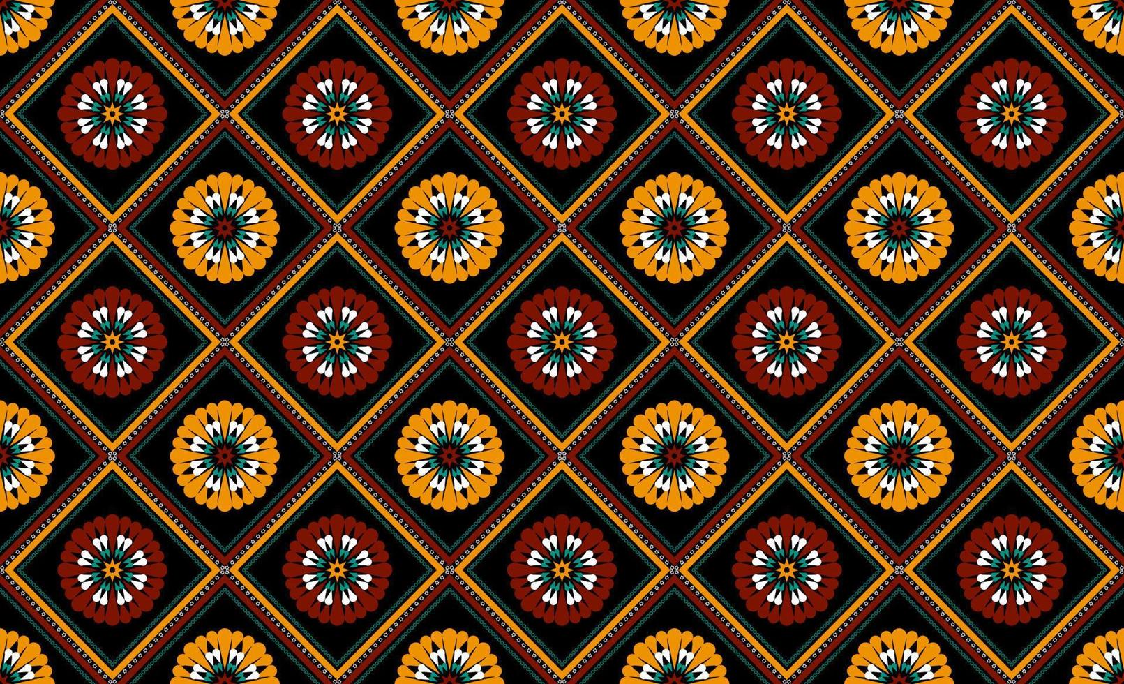 Diseño tradicional geométrico étnico oriental sin costuras para fondo, alfombra, papel pintado, ropa, envoltura, batik, tela, vector, ilustración, estilo bordado. vector