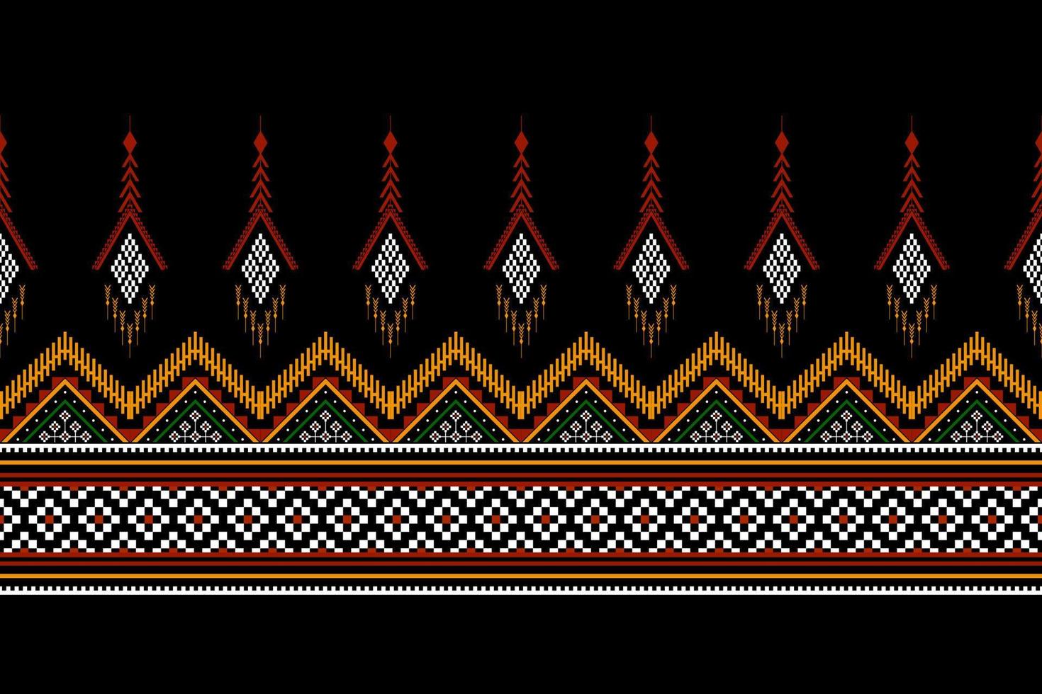 Geometric ethnic oriental seamless pattern traditional Design for background, carpet, wallpaper, clothing, wrapping, batik, fabric, Vector, illustration, embroidery style. vector