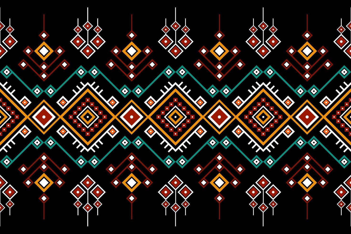 Geometric ethnic oriental seamless pattern traditional Design for background, carpet, wallpaper, clothing, wrapping, batik, fabric, Vector, illustration, embroidery style. vector