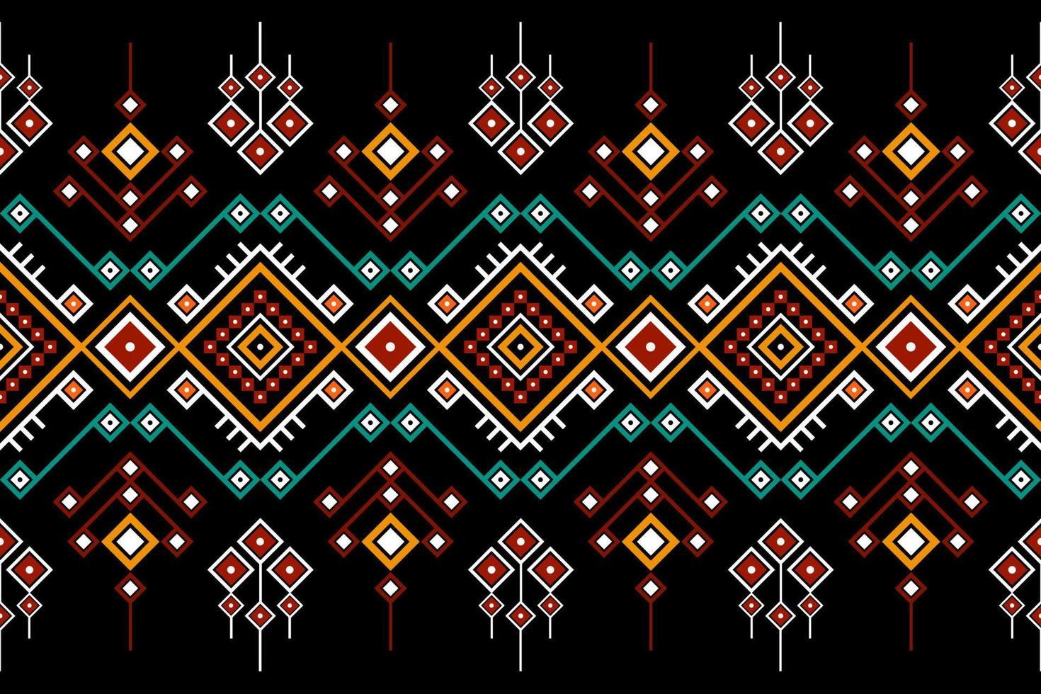 Geometric ethnic oriental seamless pattern traditional Design for background, carpet, wallpaper, clothing, wrapping, batik, fabric, Vector, illustration, embroidery style. vector