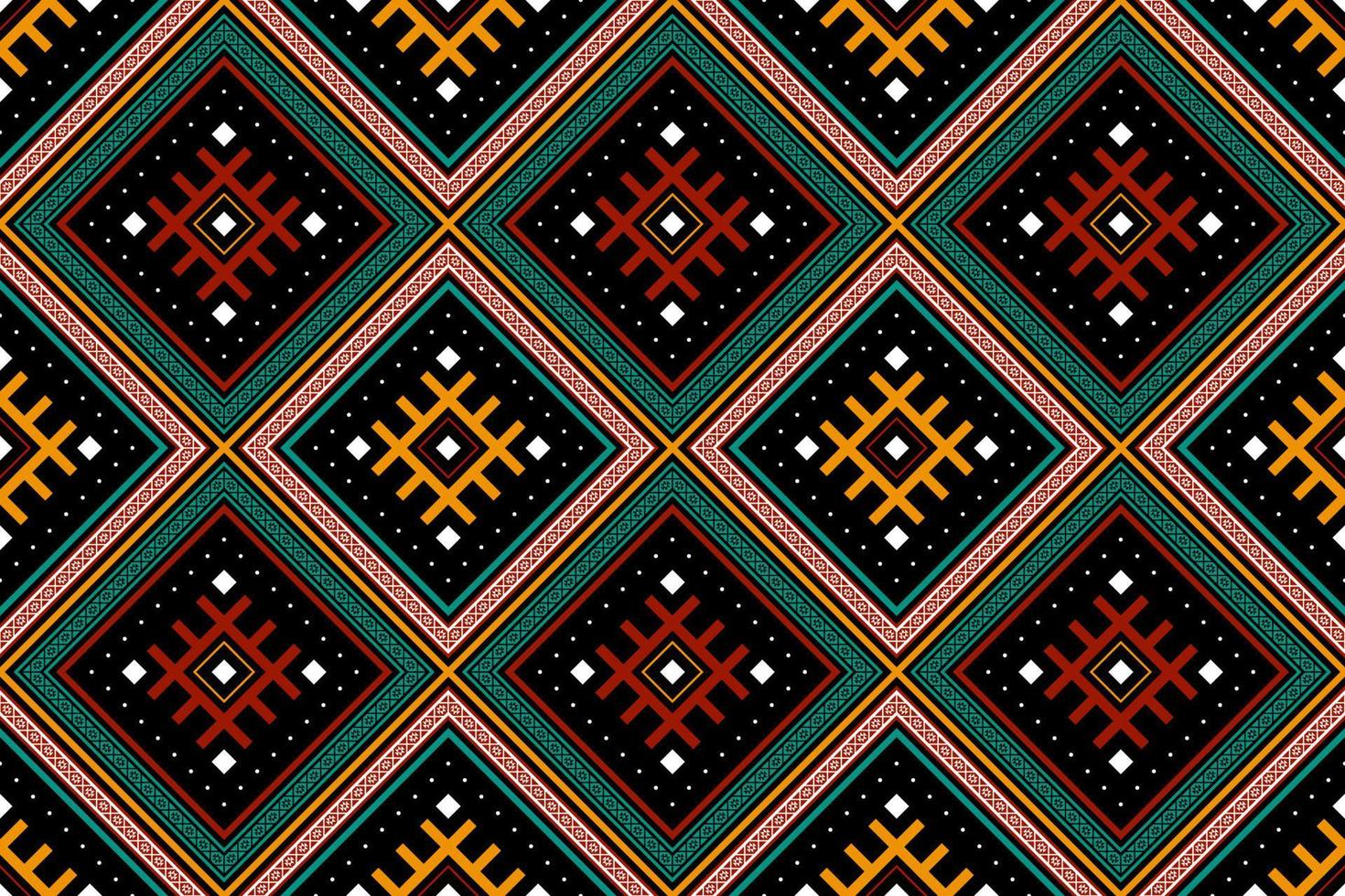 Diseño tradicional geométrico étnico oriental sin costuras para fondo, alfombra, papel pintado, ropa, envoltura, batik, tela, vector, ilustración, estilo bordado. vector