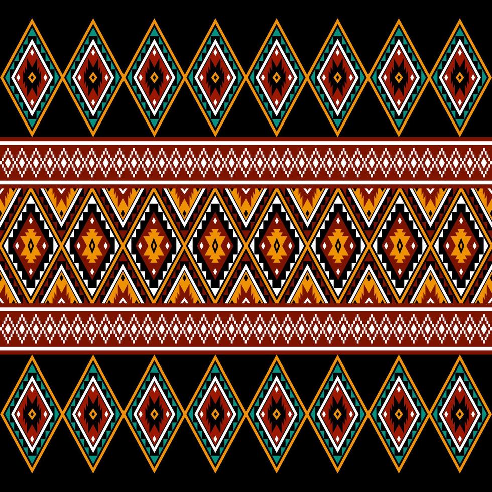 Geometric ethnic oriental seamless pattern traditional Design for background, carpet, wallpaper, clothing, wrapping, batik, fabric, Vector, illustration, embroidery style. vector