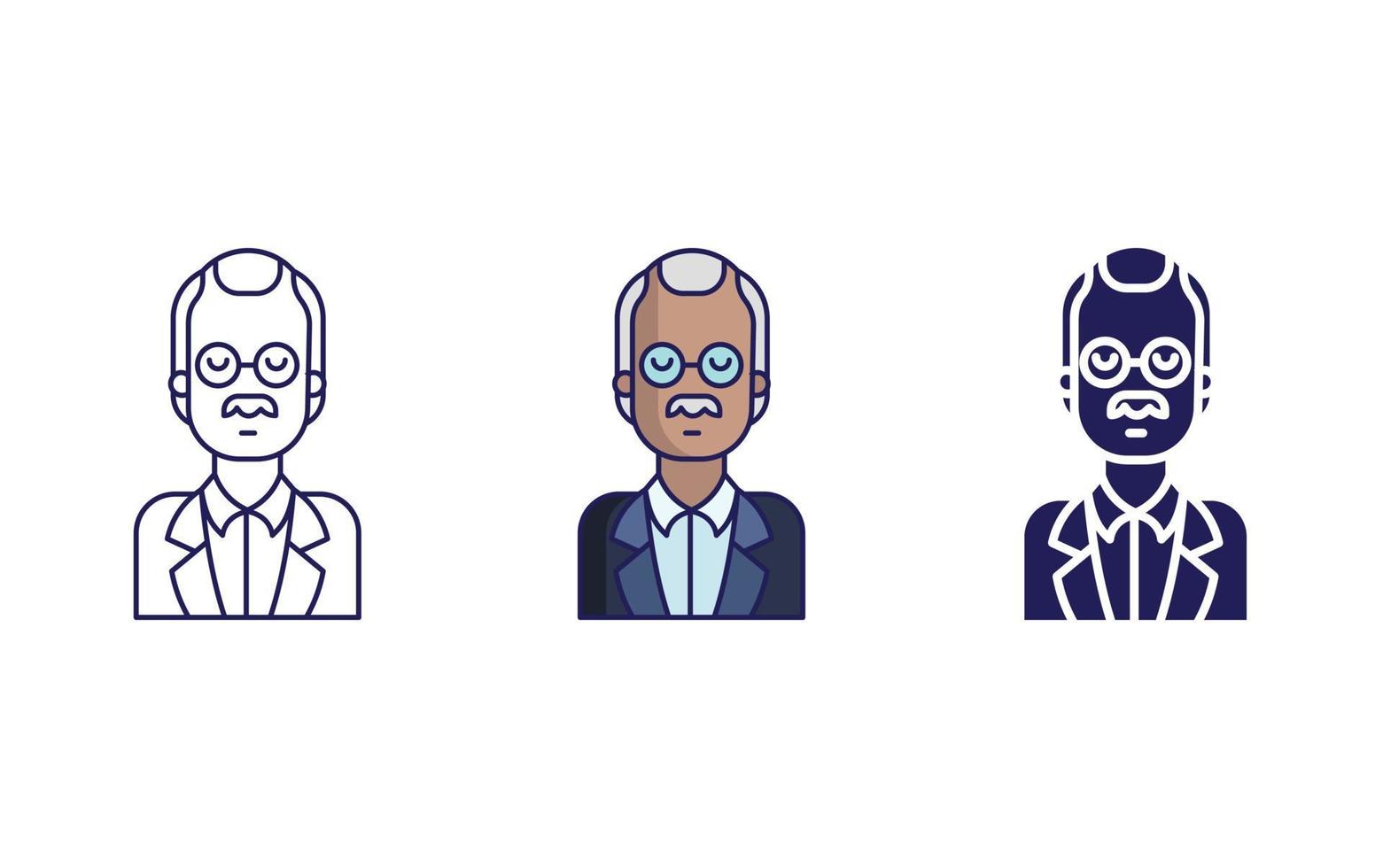 Grandfather, Old man avatar icon vector